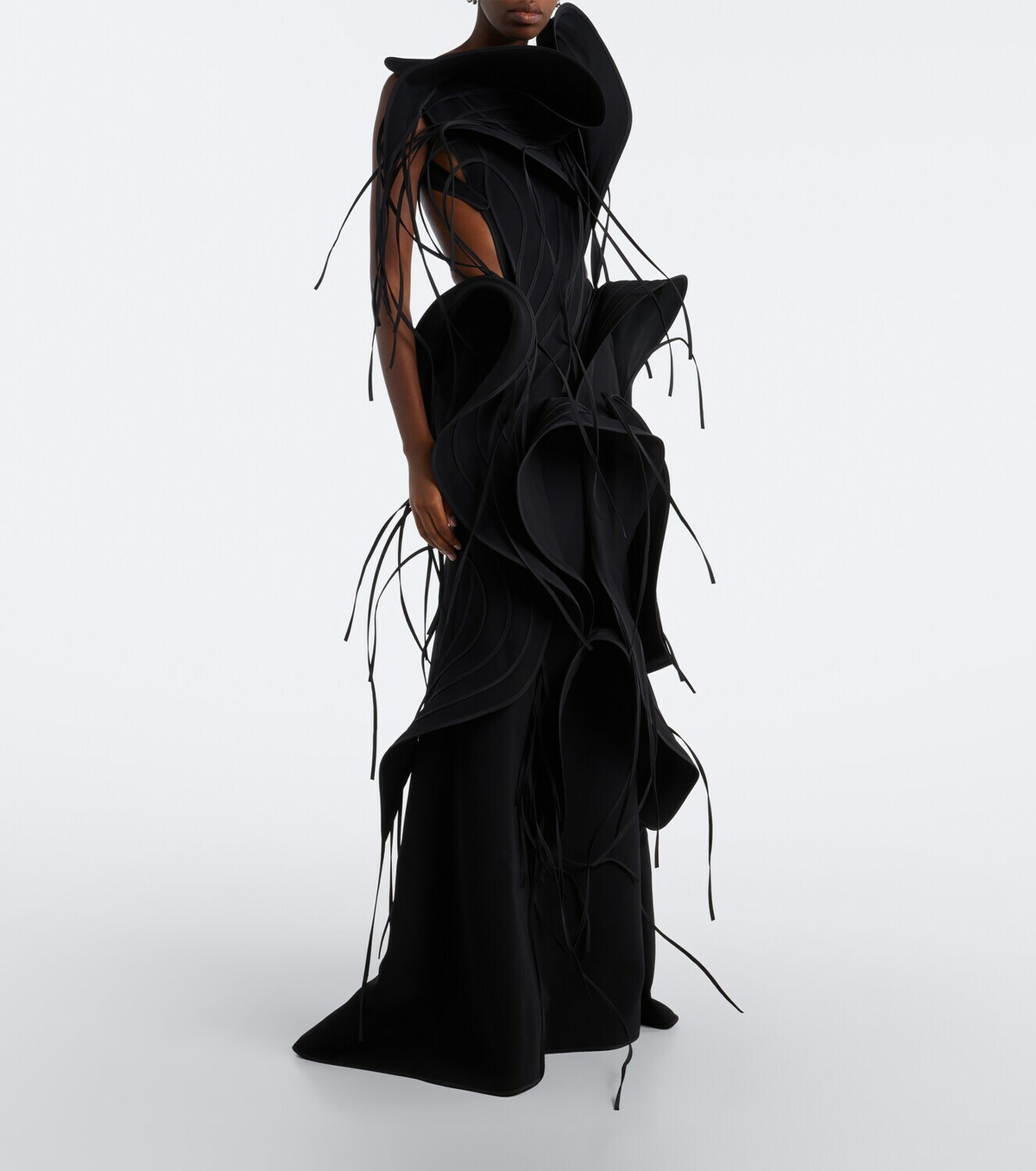 Maticevski Furiosa fringed appliqué gown