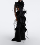 Maticevski Furiosa fringed appliqué gown