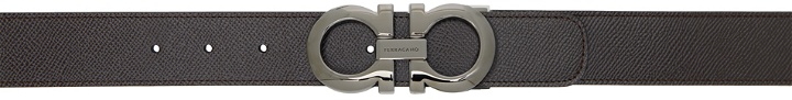 Photo: Ferragamo Brown & Black Gancini Reversible Belt
