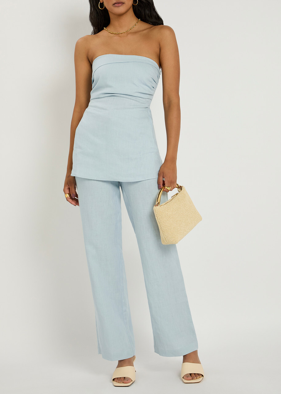 Faithfull The Brand Lulea Linen Trousers Blue