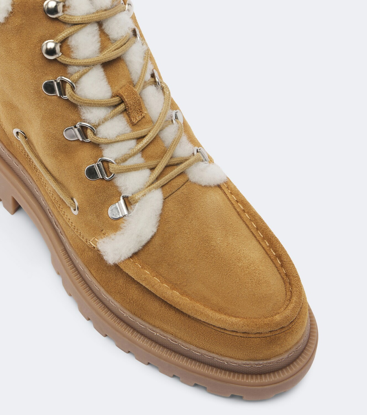 Yves Salomon Shearling-lined suede lace-up boots