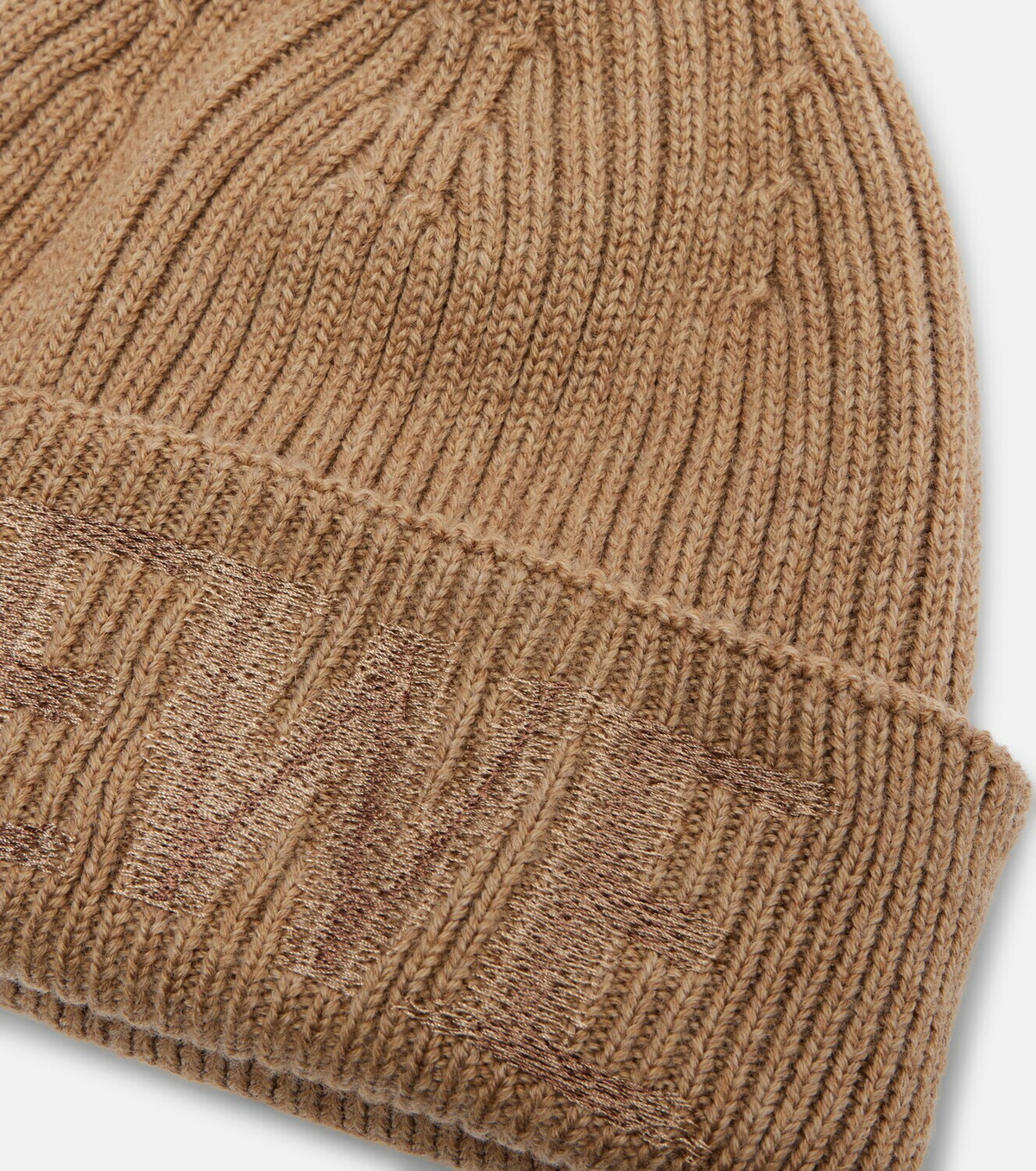 Loewe Logo embroidered ribbed-knit wool beanie