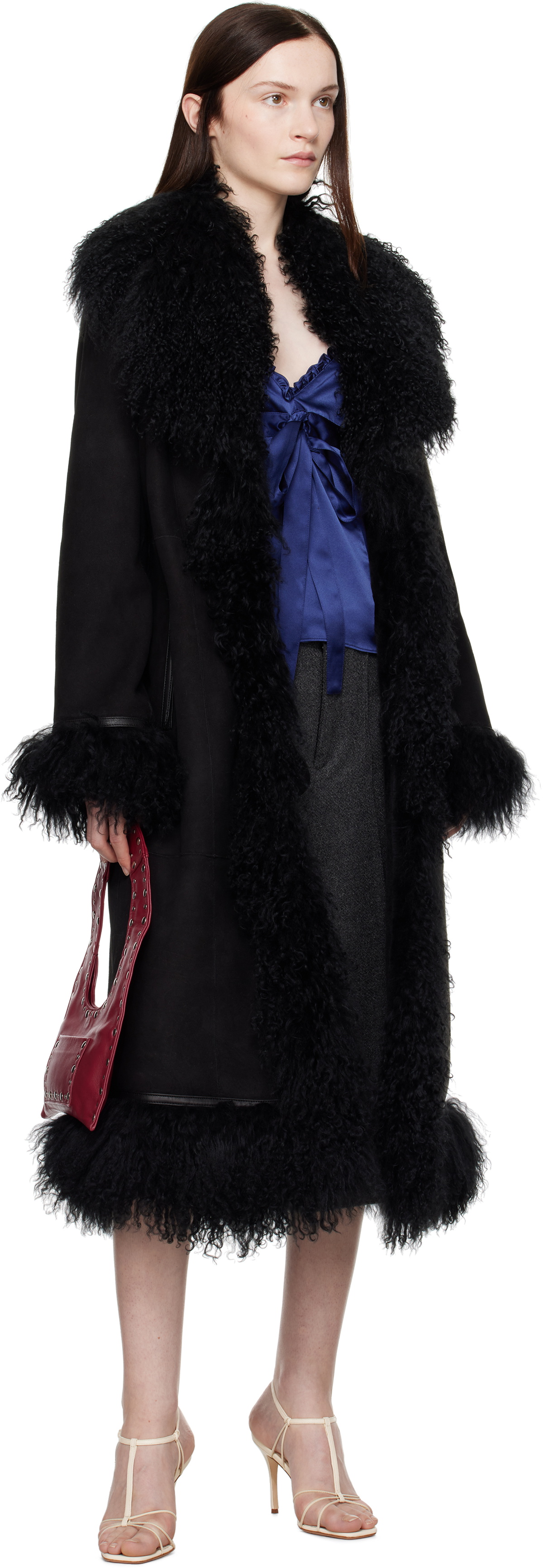 Saks Potts Black Bonna Shearling Coat