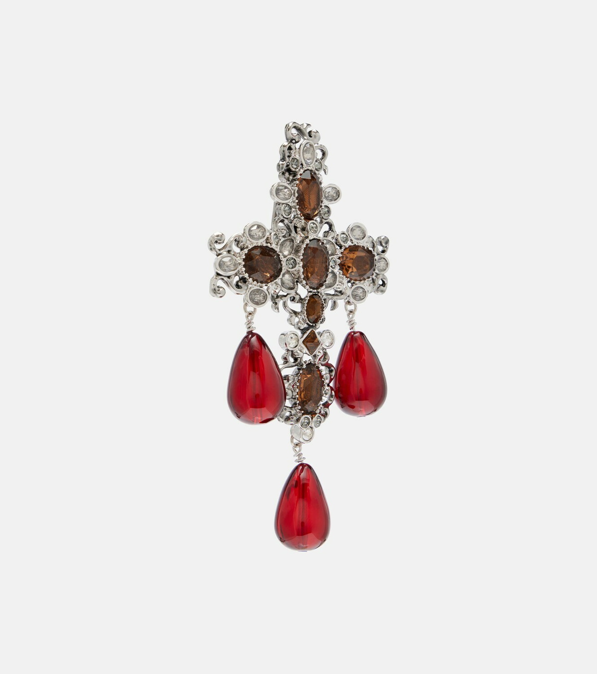 Saint Laurent Cross embellished clip-on earrings