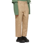 Juun.J Beige Two-Pleat Double Waistband Trousers