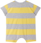 The Animals Observatory Baby Grey & Yellow Stripe Rabbit Bodysuit