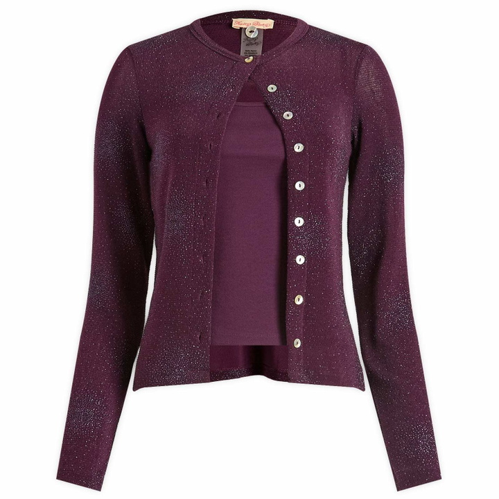 Photo: Fruity Booty Women's Isola Sparkly Cardigan Set in Purple