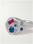 Seb Brown - Spazio Recycled Sterling Silver Multi-Stone Ring - Gold