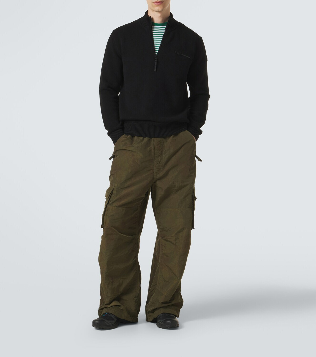 Moncler Wool and cashmere half-zip sweater