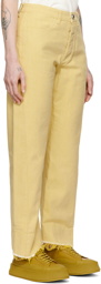 Jil Sander Yellow Raw-Cuff Jeans