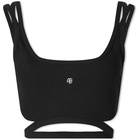 Anine Bing Women's Amari Sports Bralet Top in Black