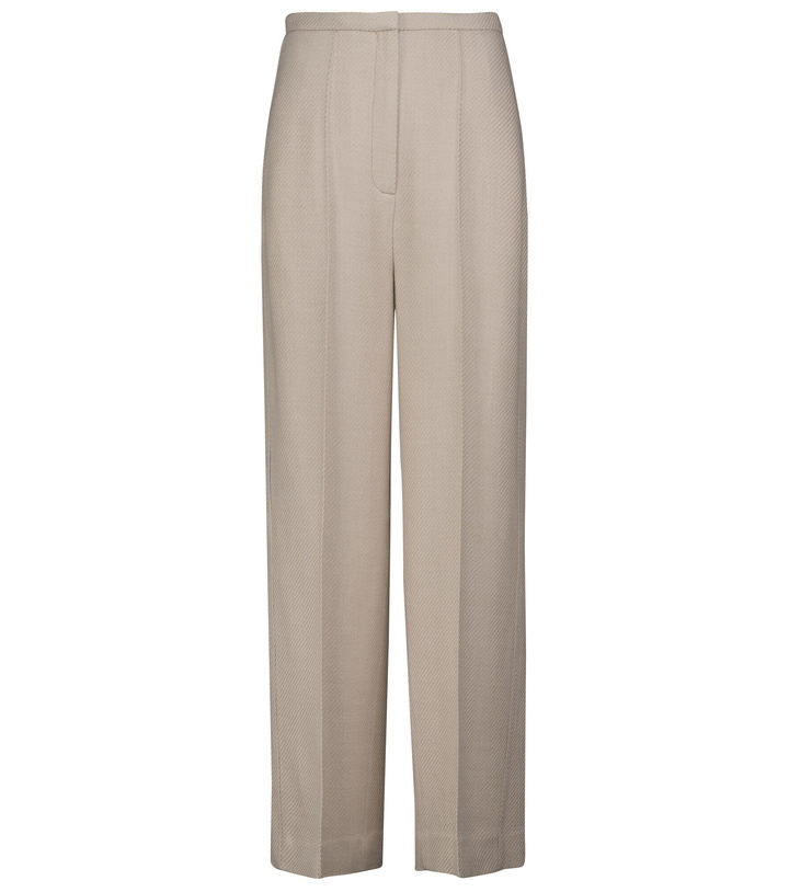 Photo: Toteme - High-rise wool-blend twill straight pants