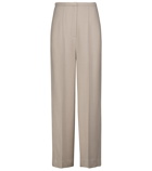 Toteme - High-rise wool-blend twill straight pants
