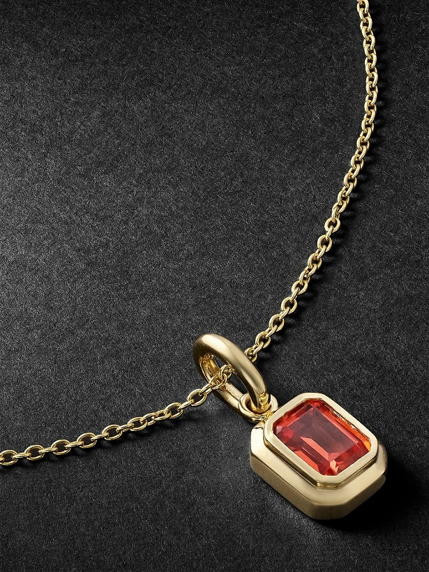 Photo: 42 Suns - Small 14-Karat Gold Orange Sapphire Pendant Necklace