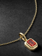 42 Suns - Small 14-Karat Gold Orange Sapphire Pendant Necklace