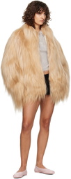 Marni Pink Long Hair Short Faux-Fur Jacket