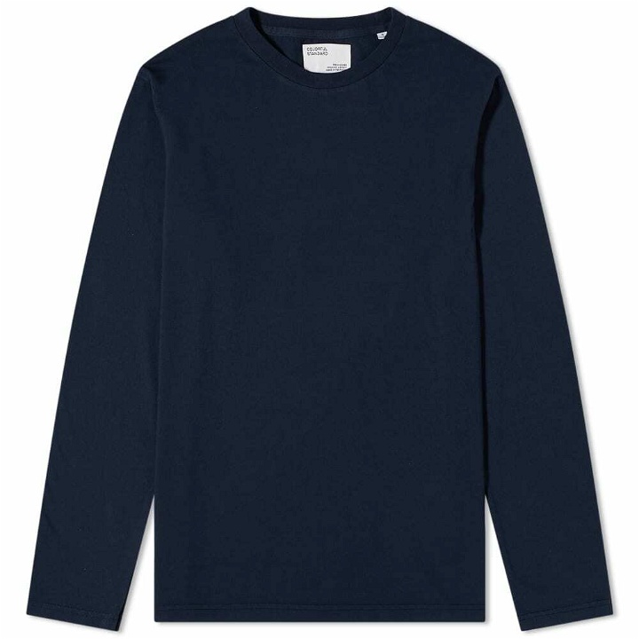 Photo: Colorful Standard Men's Long Sleeve Classic Organic T-Shirt in Navy Blue
