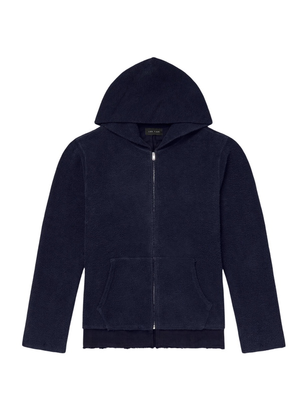 Photo: Les Tien - Cotton-Fleece Zip-Up Hoodie - Blue