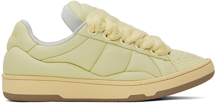 Photo: Lanvin Yellow Curb XL Leather Sneakers