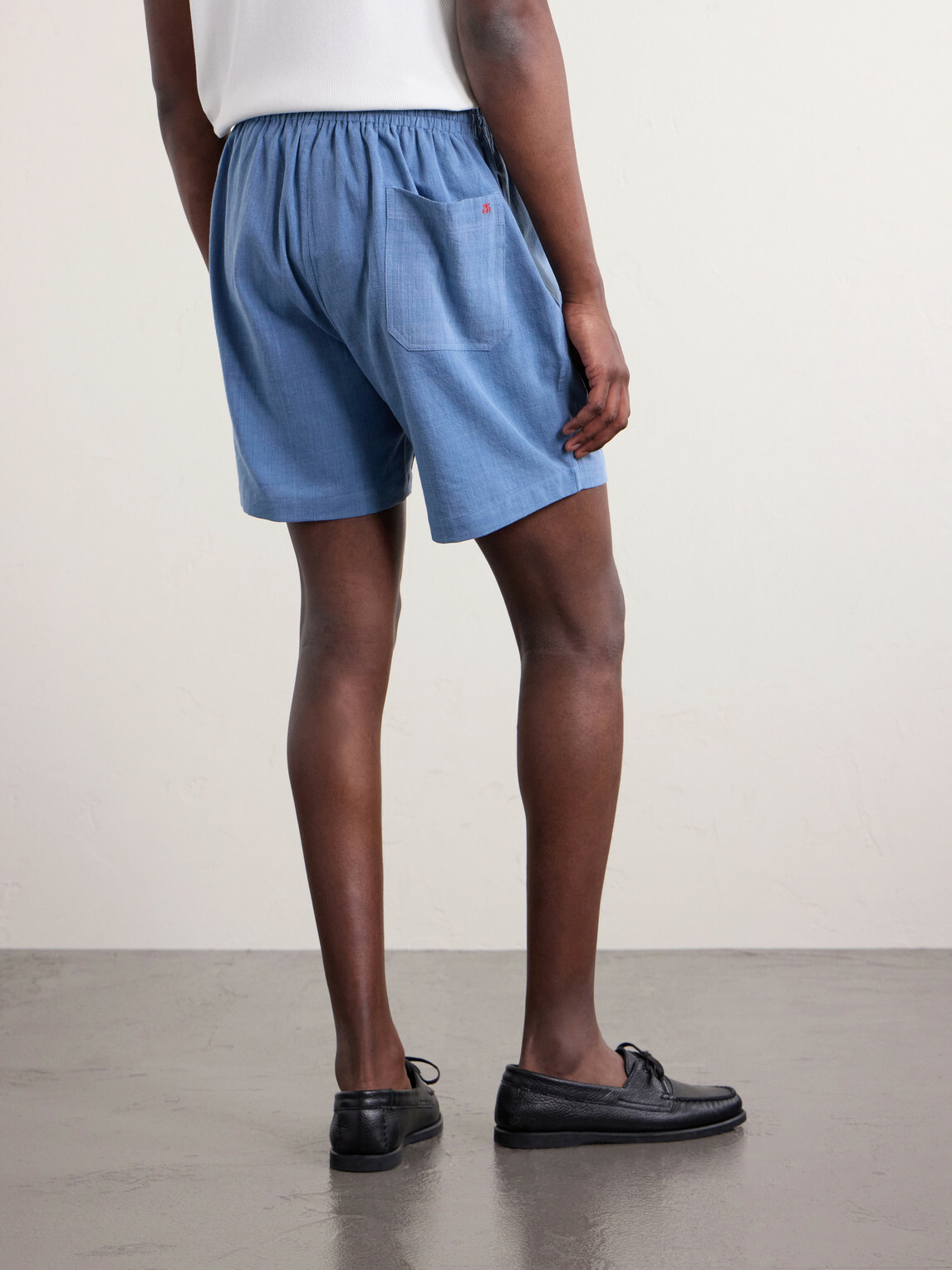 Kardo - Olbia Straight-Leg Cotton Drawstring Shorts - Blue