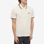 Fred Perry Authentic Men's Twin Tipped Polo Shirt in Ecru/Nut