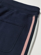 Kingsman - Tapered Striped Cotton and Cashmere-Blend Jersey Sweatpants - Blue