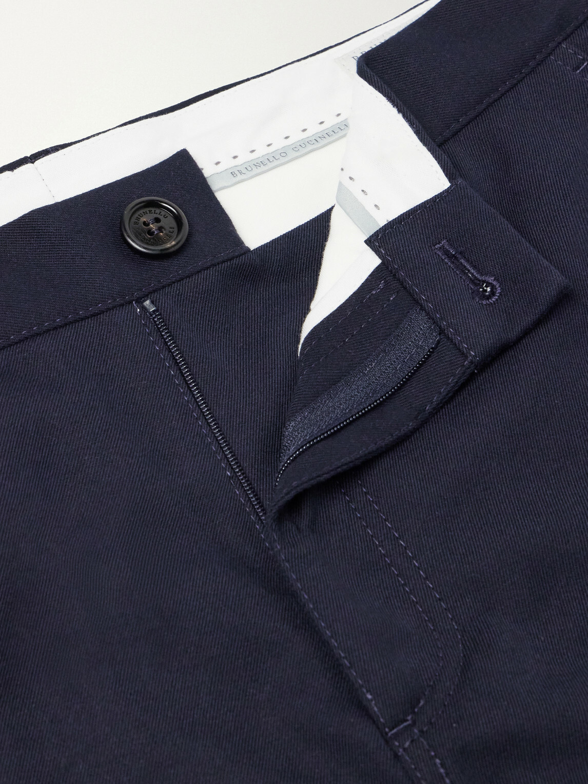 Brunello Cucinelli - Tapered Cotton And Wool-Blend Twill Chinos - Blue