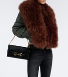 Gucci Feather-trimmed silk duchesse bomber jacket
