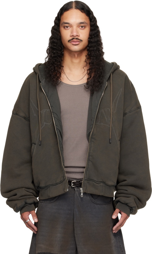 Photo: LU'U DAN Gray Washed Out Zip Up Hoodie