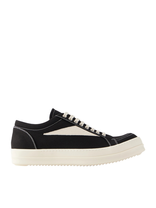 Photo: DRKSHDW by Rick Owens - Vintage Suede-Trimmed Denim Sneakers - Black