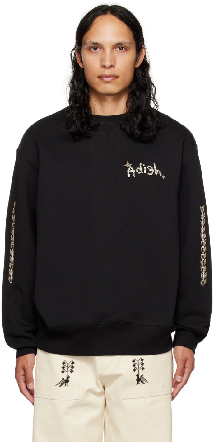 Adish - Logo-Embroidered Cotton-Jersey Sweatshirt - Black ADISH