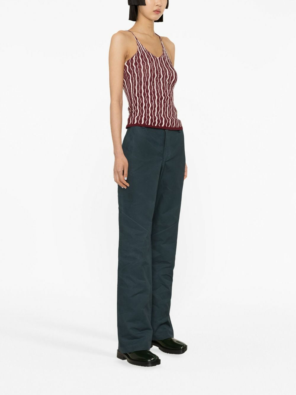 Sinead O'Dwyer Blue Cotton Drill Straight-Leg Trousers