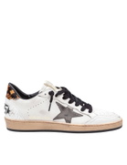 Golden Goose Ballstar Leather Sneakers, White/grey