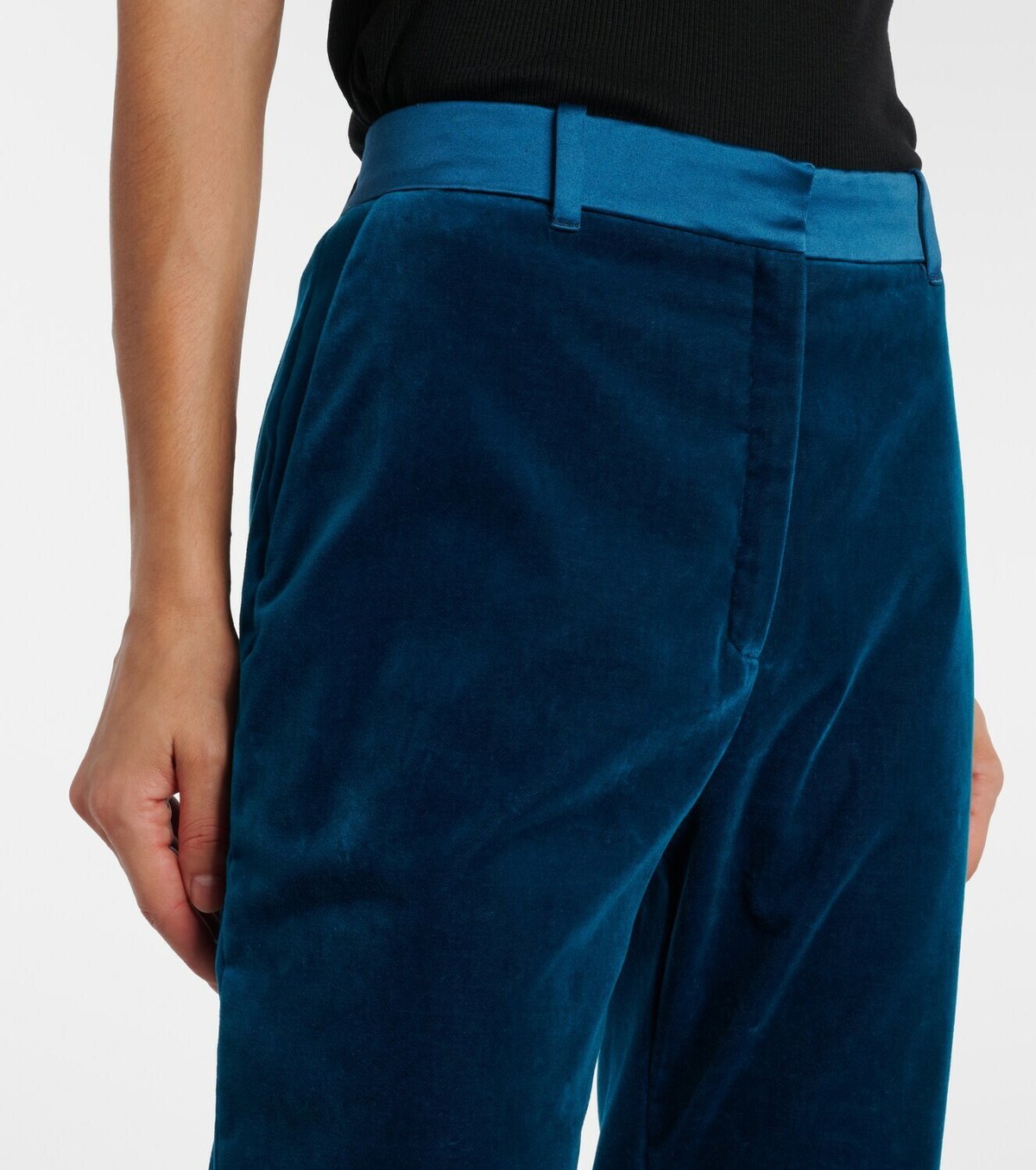 Rabanne Cotton-blend velvet flared pants