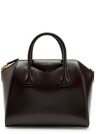 Givenchy Antigona Small Leather top Handle bag - Chocolate - One Size