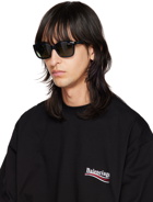 Balenciaga Black Rectangular Sunglasses