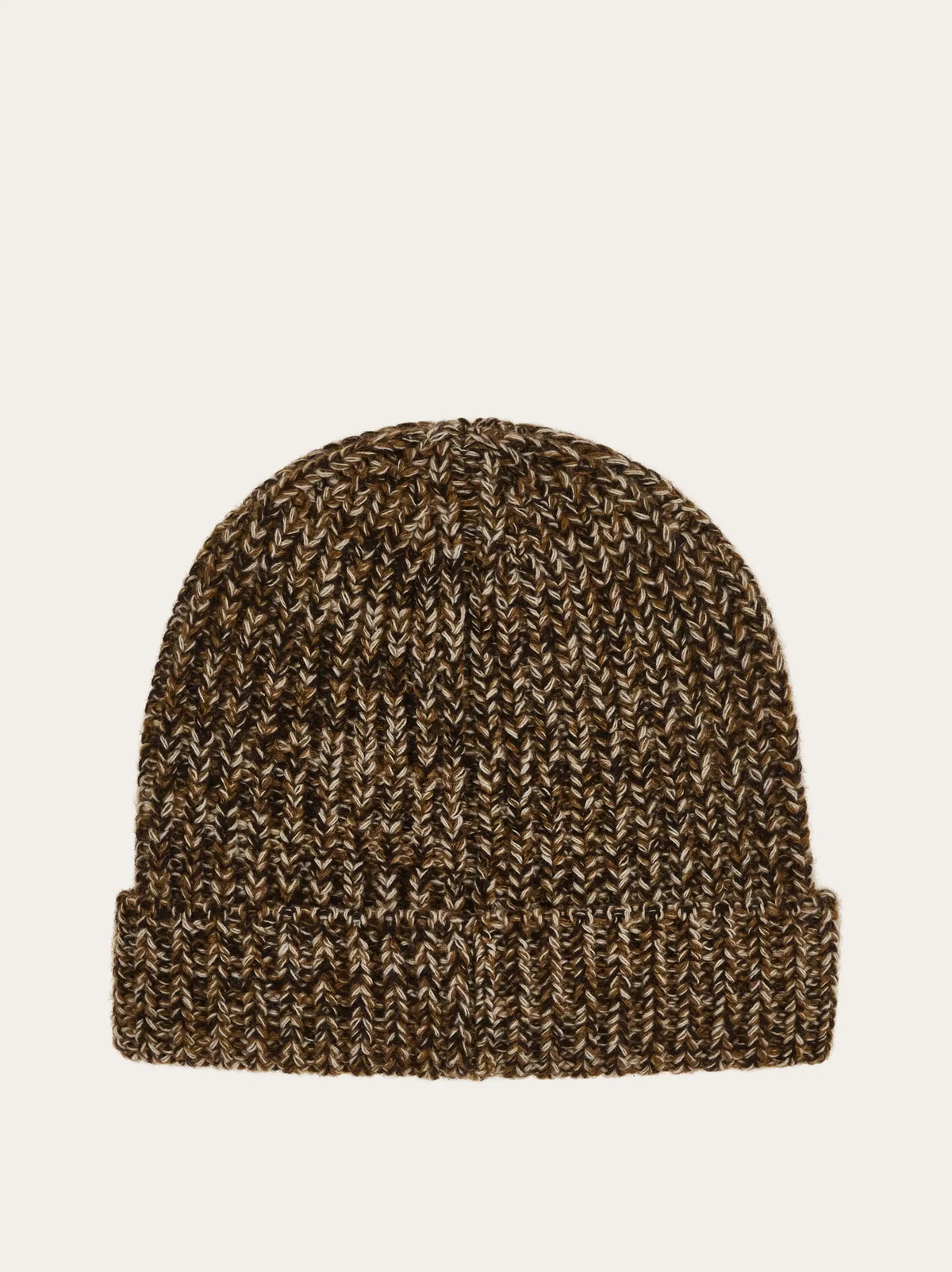 Ferragamo Mens Mouliné Beanie in Brown