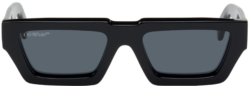 Off-White Men's Manchester Sunglasses with 3D Effect, Black Dark Grey, Men's, Sunglasses