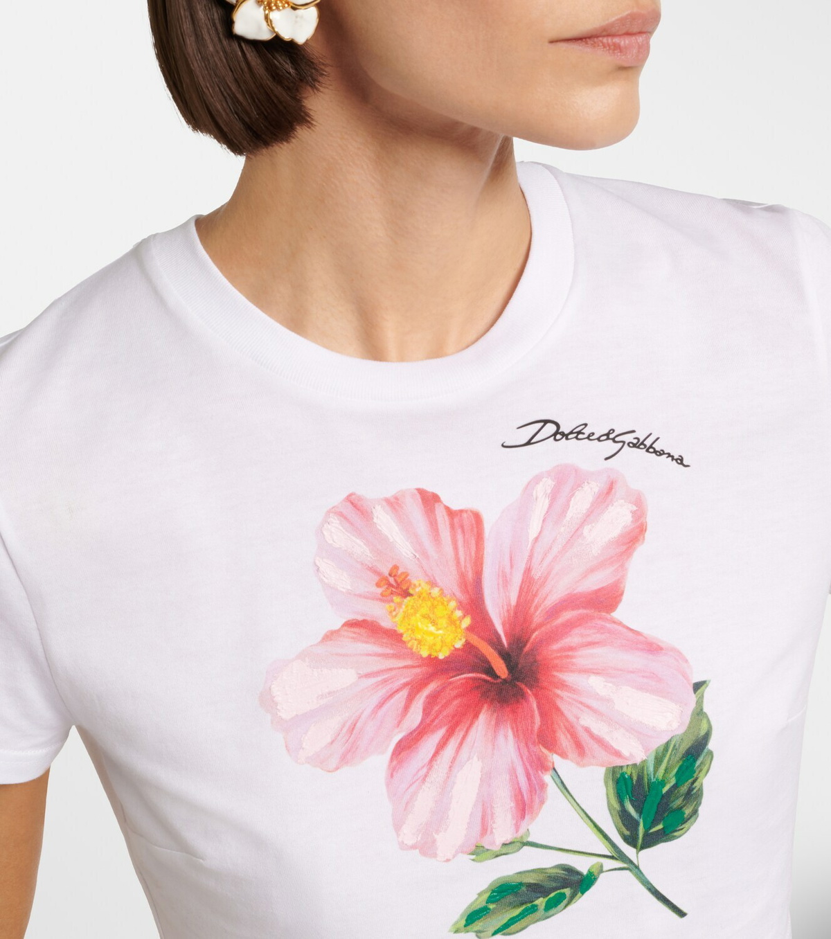 Dolce&Gabbana Floral cotton crop top