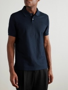 Dunhill - Logo-Embroidered Cotton-Piqué Polo Shirt - Blue