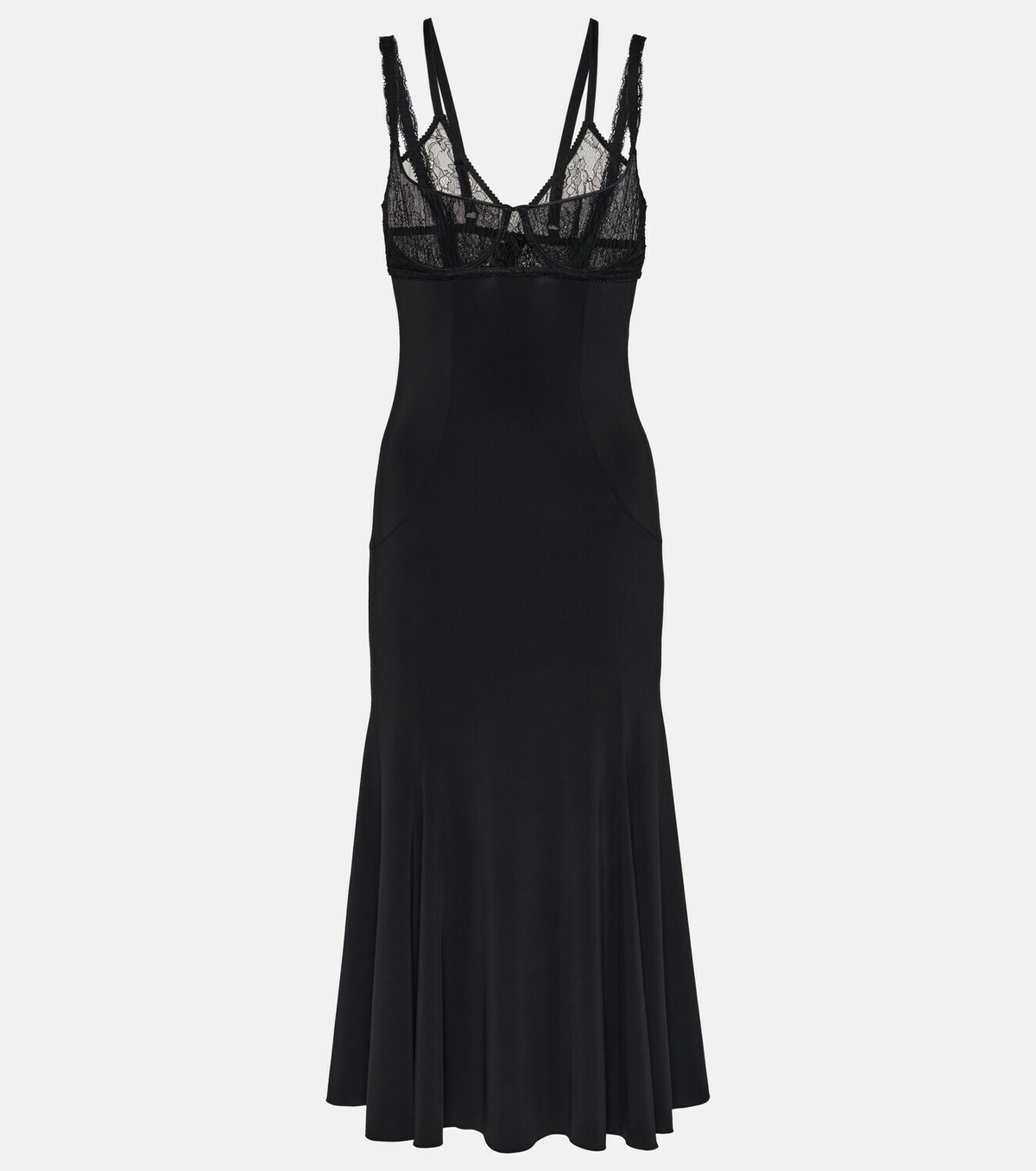 Dolce & Gabbana Turquoise Bustier Bodice Draped Midi Dress main image 0
