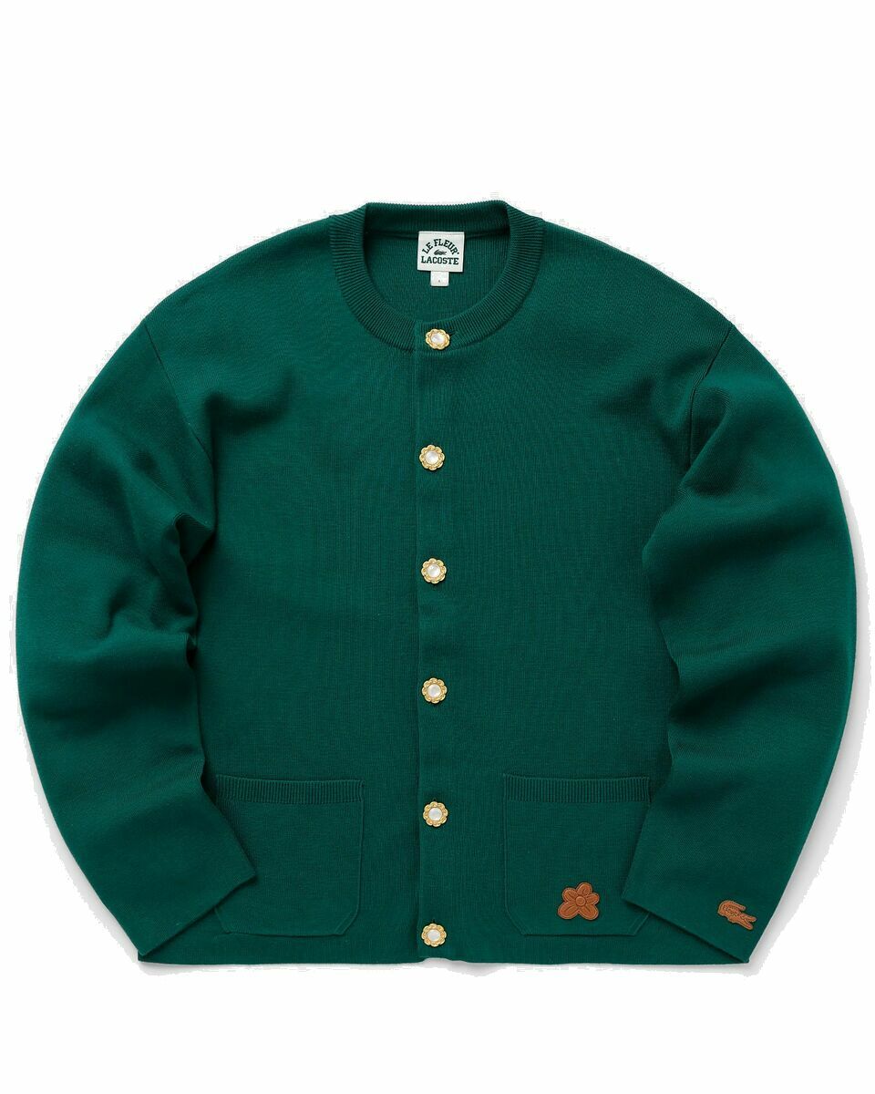 Photo: Lacoste X Le Fleur Cardigan Green - Mens - Pullovers
