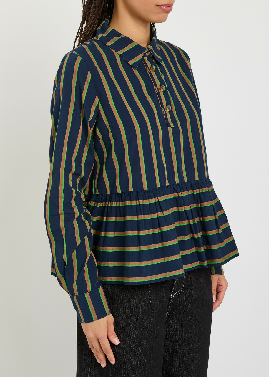 Damson Madder Kinsley Striped Cotton-poplin Shirt Multicoloured