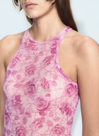 OFF WHITE Off Stamp Roses Mesh Tank Top