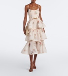 Zimmermann Floral pleated tiered bustier dress