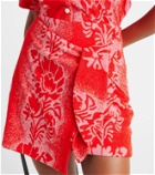 Alémais Martha printed cotton-blend wrap miniskirt