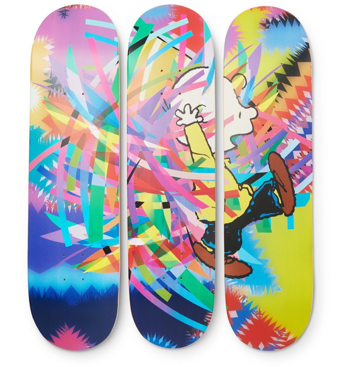 Photo: The SkateRoom - Peanuts by AVAF Set of Three Printed Wooden Skateboards - Multi