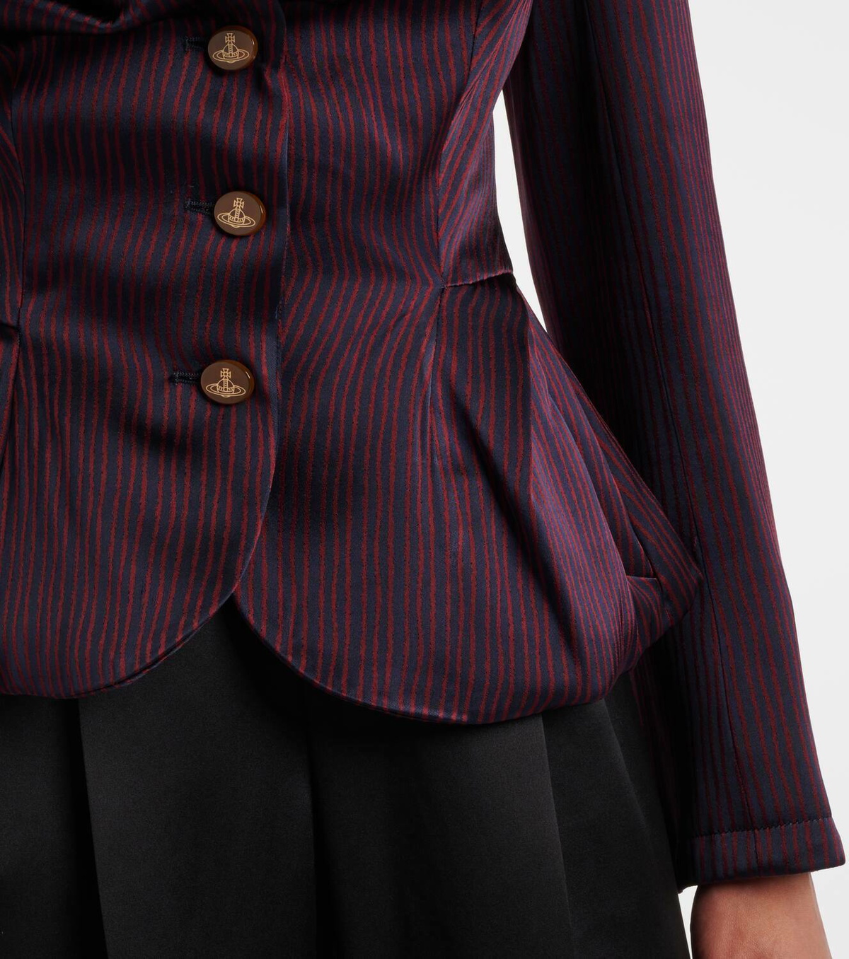 Vivienne Westwood Orb striped ruffled jacquard blazer Vivienne