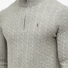 Polo Ralph Lauren Men's Half Zip Cable Knit Jumper in Fawn Grey Heather