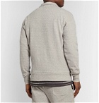 Oliver Spencer Loungewear - Milner Mélange Ribbed Cotton Half-Zip Sweatshirt - Neutrals